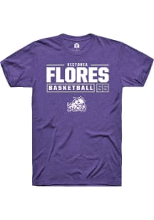 Victoria Flores  TCU Horned Frogs Purple Rally NIL Stacked Box Short Sleeve T Shirt