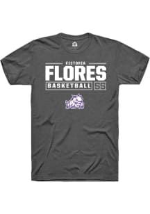 Victoria Flores  TCU Horned Frogs Dark Grey Rally NIL Stacked Box Short Sleeve T Shirt
