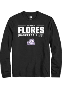 Victoria Flores  TCU Horned Frogs Black Rally NIL Stacked Box Long Sleeve T Shirt