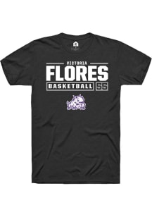 Victoria Flores  TCU Horned Frogs Black Rally NIL Stacked Box Short Sleeve T Shirt