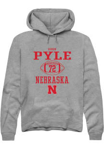 Gibson Pyle Rally Mens Graphite Nebraska Cornhuskers NIL Sport Icon Hooded Sweatshirt
