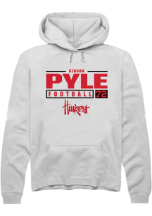 Gibson Pyle Rally Mens White Nebraska Cornhuskers NIL Stacked Box Hooded Sweatshirt