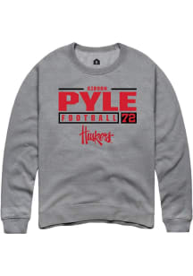 Gibson Pyle Rally Mens Graphite Nebraska Cornhuskers NIL Stacked Box Crew Sweatshirt