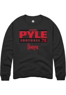 Gibson Pyle Rally Mens Black Nebraska Cornhuskers NIL Stacked Box Crew Sweatshirt