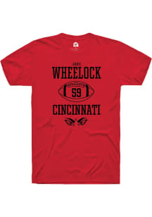 Jake Wheelock  Cincinnati Bearcats Red Rally NIL Sport Icon Short Sleeve T Shirt