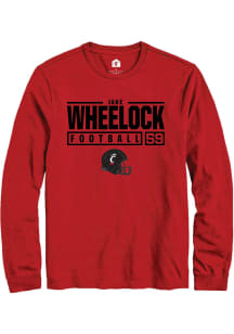 Jake Wheelock  Cincinnati Bearcats Red Rally NIL Stacked Box Long Sleeve T Shirt