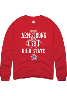 Deontae Armstrong  Rally Ohio State Buckeyes Mens Red NIL Sport Icon Long Sleeve Crew Sweatshirt