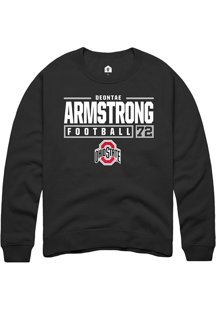 Deontae Armstrong Rally Ohio State Buckeyes Mens NIL Stacked Box Long Sleeve Crew Sweatsh