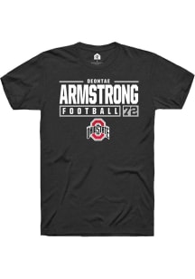 Deontae Armstrong Black Ohio State Buckeyes NIL Stacked Box Short Sleeve T Shirt