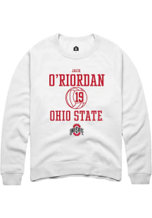 Jack O’Riordan  Rally Ohio State Buckeyes Mens White NIL Sport Icon Long Sleeve Crew Sweatshirt