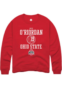 Jack O’Riordan  Rally Ohio State Buckeyes Mens Red NIL Sport Icon Long Sleeve Crew Sweatshirt