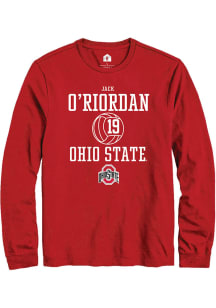 Jack O’Riordan  Ohio State Buckeyes Red Rally NIL Sport Icon Long Sleeve T Shirt