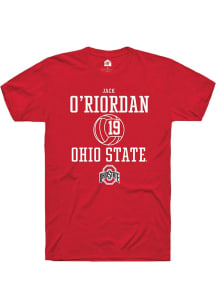 Jack O’Riordan  Ohio State Buckeyes Red Rally NIL Sport Icon Short Sleeve T Shirt