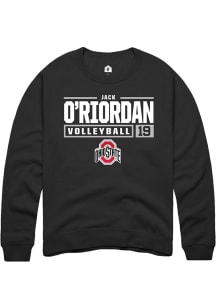 Jack O’Riordan  Rally Ohio State Buckeyes Mens Black NIL Stacked Box Long Sleeve Crew Sweatshirt