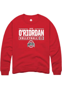 Jack O’Riordan  Rally Ohio State Buckeyes Mens Red NIL Stacked Box Long Sleeve Crew Sweatshirt