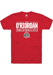 Jack O’Riordan  Ohio State Buckeyes Red Rally NIL Stacked Box Short Sleeve T Shirt