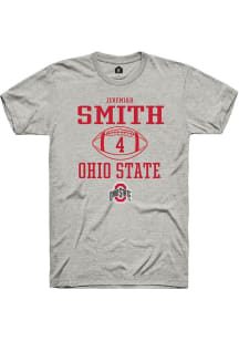 Jeremiah Smith  Ohio State Buckeyes Ash Rally NIL Sport Icon Short Sleeve T Shirt