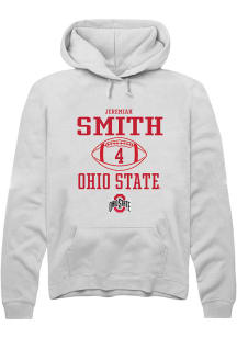 Jeremiah Smith Rally Mens White Ohio State Buckeyes NIL Sport Icon Hooded Sweatshirt