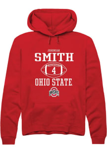 Jeremiah Smith Rally Mens Red Ohio State Buckeyes NIL Sport Icon Hooded Sweatshirt