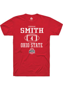 Jeremiah Smith  Ohio State Buckeyes Red Rally NIL Sport Icon Short Sleeve T Shirt