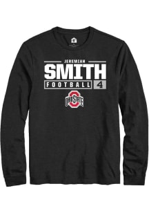 Jeremiah Smith  Ohio State Buckeyes Black Rally NIL Stacked Box Long Sleeve T Shirt