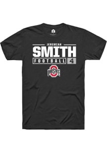 Jeremiah Smith  Ohio State Buckeyes Black Rally NIL Stacked Box Short Sleeve T Shirt