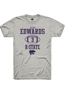 Dylan Edwards  K-State Wildcats Ash Rally NIL Sport Icon Short Sleeve T Shirt