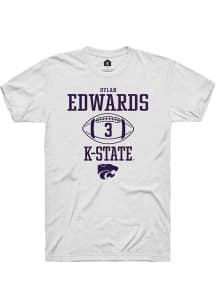 Dylan Edwards  K-State Wildcats White Rally NIL Sport Icon Short Sleeve T Shirt