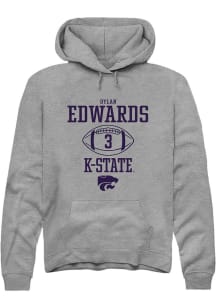 Dylan Edwards  Rally K-State Wildcats Mens Graphite NIL Sport Icon Long Sleeve Hoodie