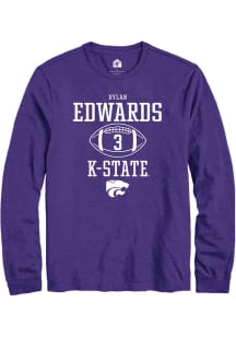 Dylan Edwards  K-State Wildcats Purple Rally NIL Sport Icon Long Sleeve T Shirt