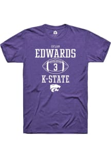 Dylan Edwards  K-State Wildcats Purple Rally NIL Sport Icon Short Sleeve T Shirt