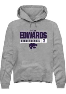 Dylan Edwards  Rally K-State Wildcats Mens Graphite NIL Stacked Box Long Sleeve Hoodie