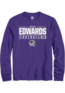 Dylan Edwards  K-State Wildcats Purple Rally NIL Stacked Box Long Sleeve T Shirt