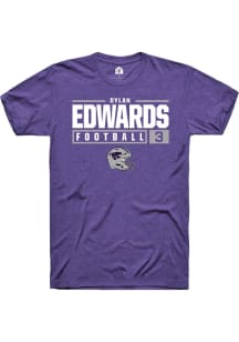 Dylan Edwards  K-State Wildcats Purple Rally NIL Stacked Box Short Sleeve T Shirt