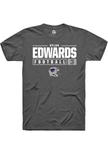 Dylan Edwards  K-State Wildcats Dark Grey Rally NIL Stacked Box Short Sleeve T Shirt