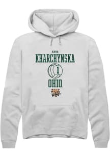 Anna Kharchynska  Rally Ohio Bobcats Mens White NIL Sport Icon Long Sleeve Hoodie