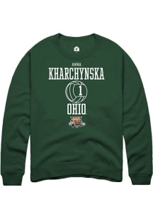 Anna Kharchynska  Rally Ohio Bobcats Mens Green NIL Sport Icon Long Sleeve Crew Sweatshirt