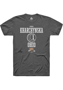 Anna Kharchynska  Ohio Bobcats Dark Grey Rally NIL Sport Icon Short Sleeve T Shirt