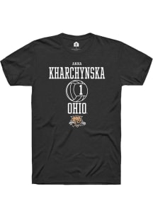 Anna Kharchynska  Ohio Bobcats Black Rally NIL Sport Icon Short Sleeve T Shirt