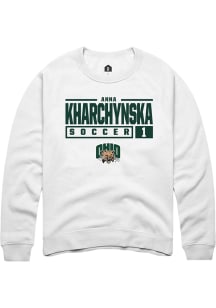 Anna Kharchynska  Rally Ohio Bobcats Mens White NIL Stacked Box Long Sleeve Crew Sweatshirt