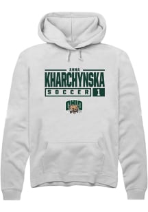 Anna Kharchynska  Rally Ohio Bobcats Mens White NIL Stacked Box Long Sleeve Hoodie