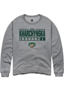 Anna Kharchynska  Rally Ohio Bobcats Mens Graphite NIL Stacked Box Long Sleeve Crew Sweatshirt