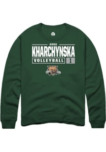 Anna Kharchynska  Rally Ohio Bobcats Mens Green NIL Stacked Box Long Sleeve Crew Sweatshirt