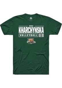 Anna Kharchynska  Ohio Bobcats Green Rally NIL Stacked Box Short Sleeve T Shirt