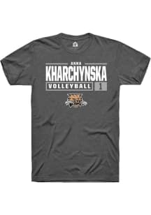 Anna Kharchynska  Ohio Bobcats Dark Grey Rally NIL Stacked Box Short Sleeve T Shirt