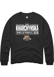 Anna Kharchynska  Rally Ohio Bobcats Mens Black NIL Stacked Box Long Sleeve Crew Sweatshirt