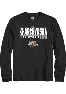 Anna Kharchynska  Ohio Bobcats Black Rally NIL Stacked Box Long Sleeve T Shirt