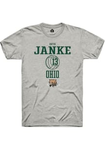 Bryn Janke  Ohio Bobcats Ash Rally NIL Sport Icon Short Sleeve T Shirt