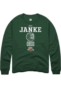 Bryn Janke  Rally Ohio Bobcats Mens Green NIL Sport Icon Long Sleeve Crew Sweatshirt