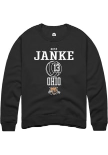 Bryn Janke  Rally Ohio Bobcats Mens Black NIL Sport Icon Long Sleeve Crew Sweatshirt